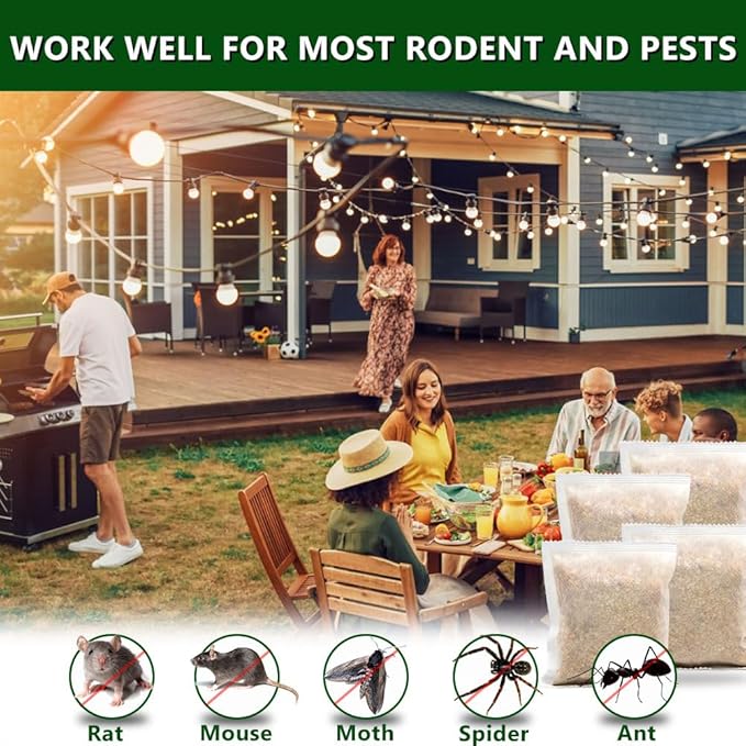 Mouse Repellent Pouches with Peppermint Oil, Rat Repellent for House, Mice Repellent Outdoor & Indoor, Environment Friendly, Keeps Mice Out Mice Deterrent for House/Car/RV/Boat/Garage/CABI, 10Pcs
