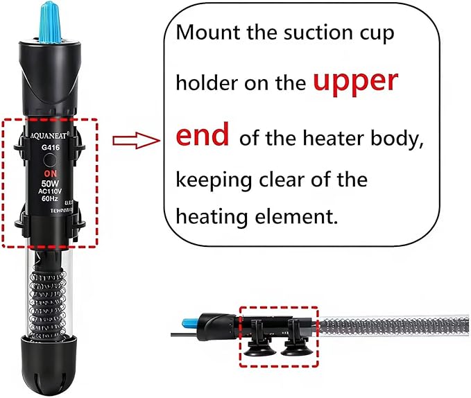 AQUANEAT Aquarium Heater, 300W Fish Tank Heater, Adjustable Submersible Water Thermostat with Thermometer