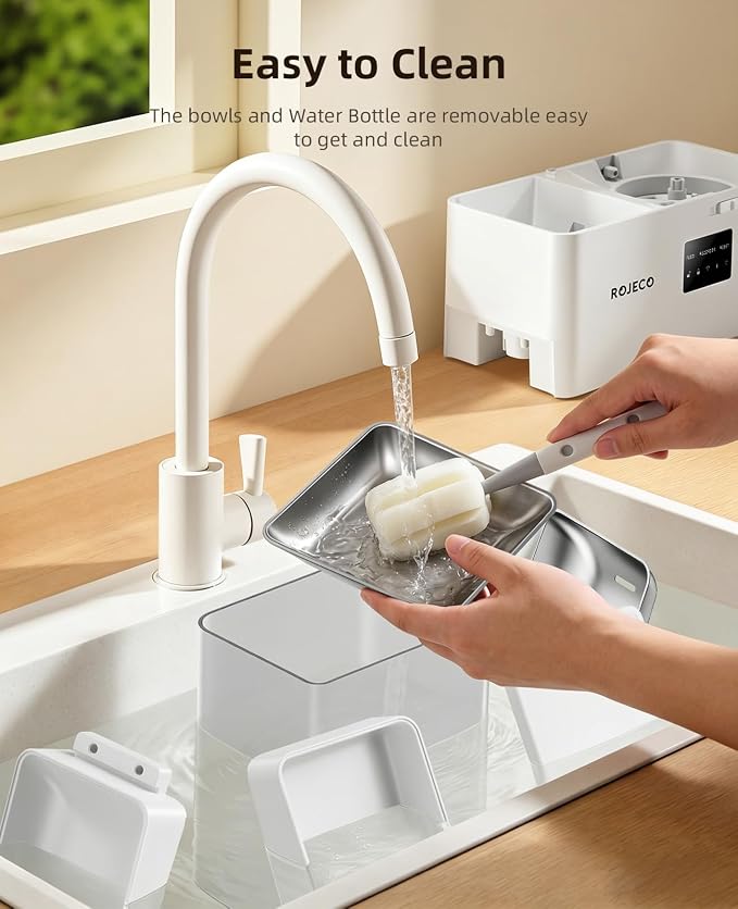 2-in-1 WiFi Automatic Cat Feeder and Water Dispenser with Camera | 1080 HD Camera/Night Vision/2.4G,5G WiFi APP/Customizable Feeding/8.5L Large Capacity/Stainless Steel Bowl/Detachable Clean