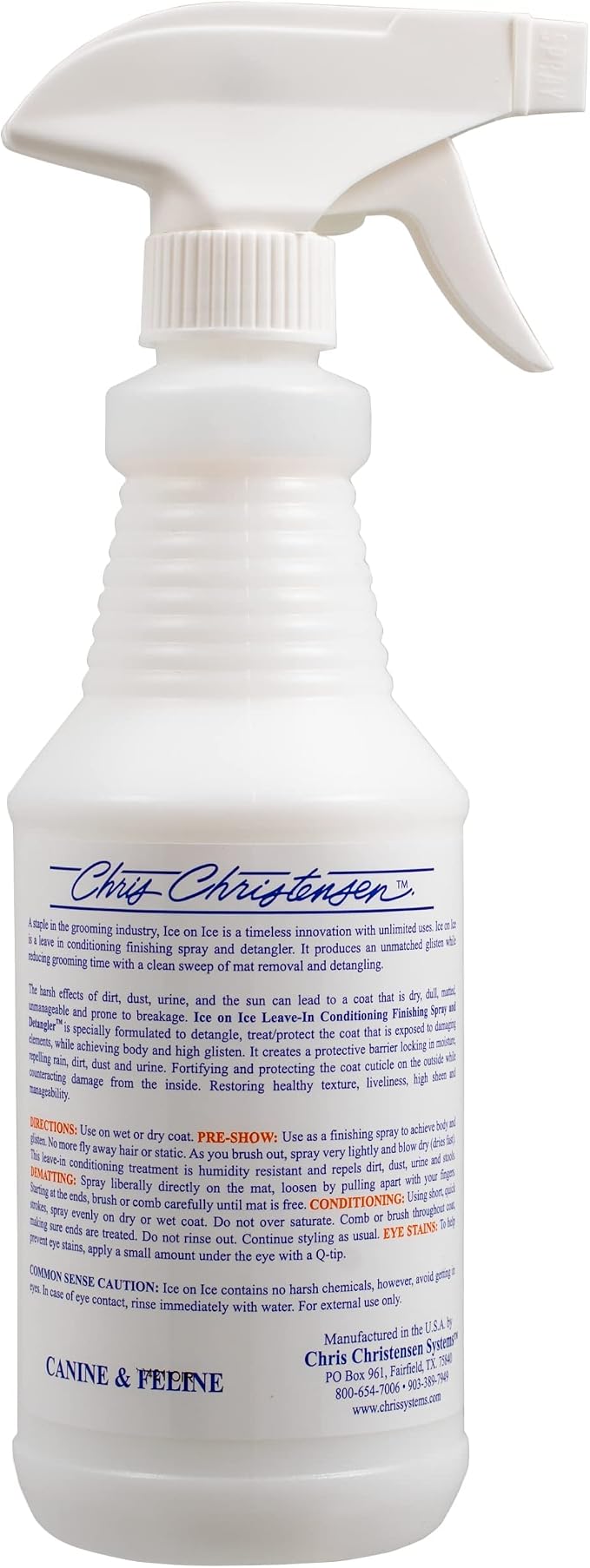 Jelly Pet Grooming Bundle - Large Teal Slicker Brush, Hard Pins & Chris Christensen Ice on Ice Detangler Spray, Ready to Use, 16 oz