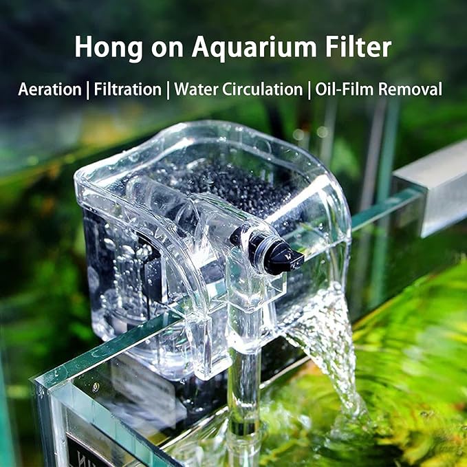 2.2 Gallon Fish Tank Kit, Small Aquarium Starter Tank with Filter and Light, Acrylic Nano Desktop Tank with Color-Changing LED & Decor - Complete Starter Kit for Betta Fish Shrimp Guppy Goldfish Beta