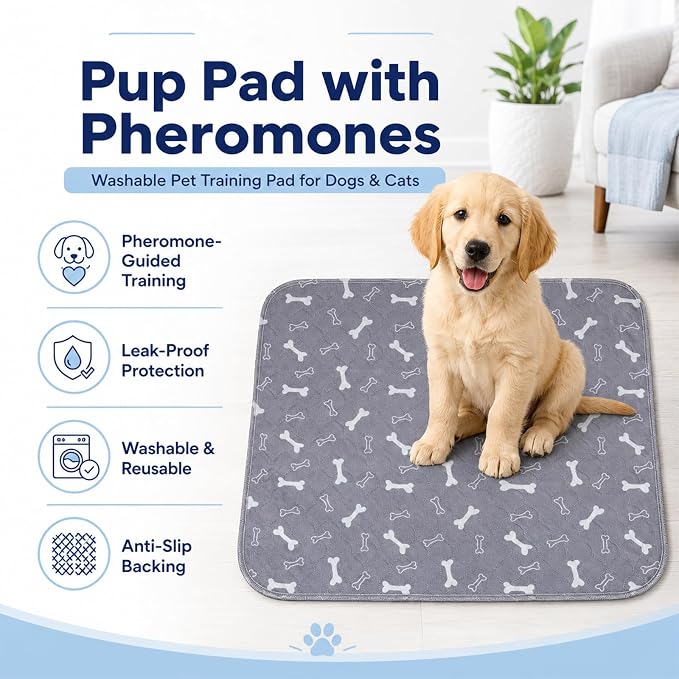 NovaPaw Pup Pad with Pheromones, Reusable Puppy Pads Washable for Dogs & Cats,Washable,Durable Leak-Proof & Anti-Slip Pet Training Pads for Home & Trave