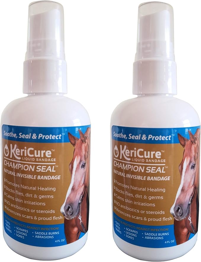 Liquid Bandage, 2 Pack Spray on Wound Care for Horses, Livestock, Large Animal First Aid, Woman Owned Small Business