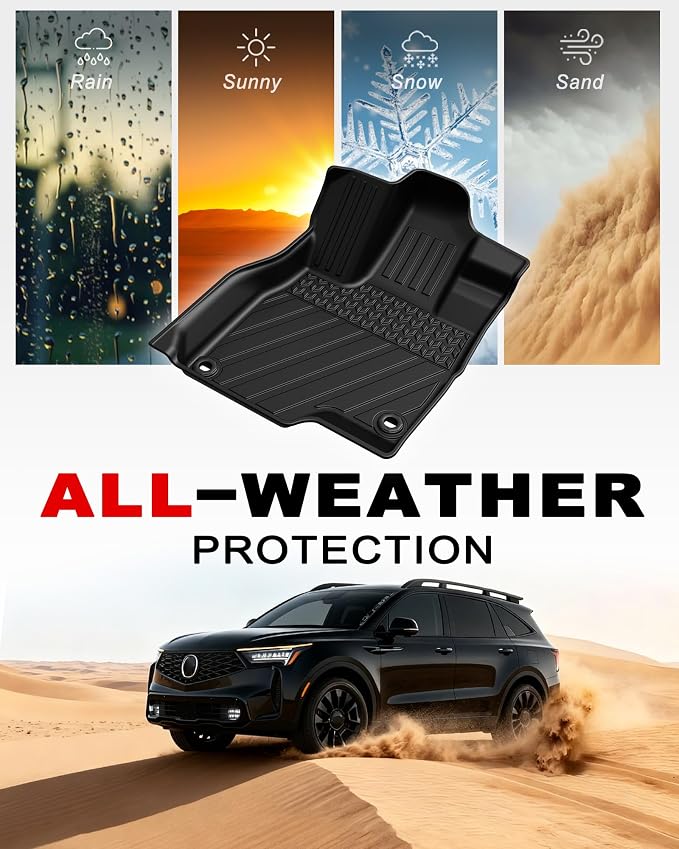 Floor Mats & Cargo Liner Fit for 2019-2026 Acura RDX, All Weather TPE Floor Liner Custom Fit for RDX Accessories, 1st, 2nd Row and Cargo Liners, Black