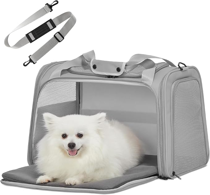 PETSFIT Dog Carrier Cat Carriers, Large, Grey