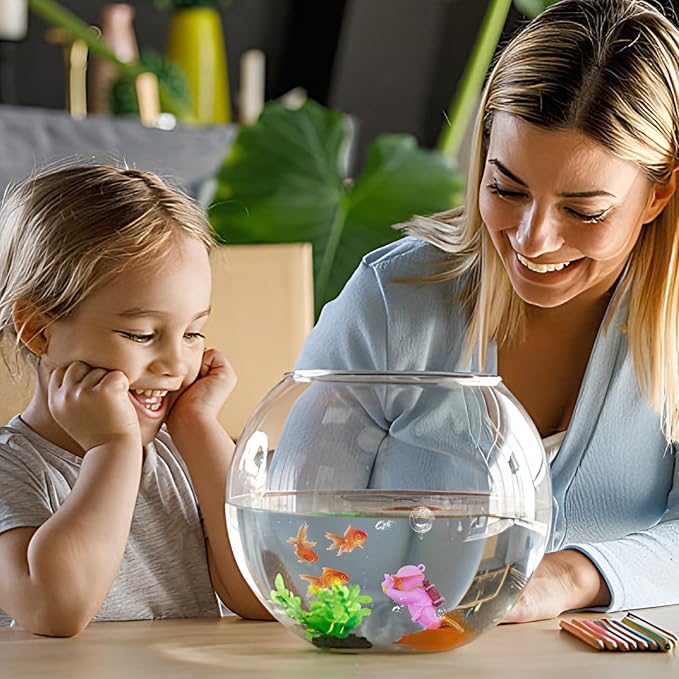 onesimcr Floating Fish Tank Decorations, Aquarium Decorations, Lovely Diver Fish Tank Decorations, Floating Device Fish Tank Accessories，Suitable for All Kinds of Fish Tanks(Purple)…