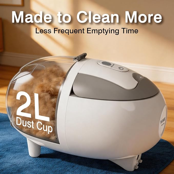 Dog Grooming Vacuum, 13000Pa & 2L Dust Cup & <55dB, 5-in-1 Self-Cleaning Pet Hair Vacuum with Spray Brush for Shedding, Quiet Deshedding Kit for Dogs Cats | self-cleaning with spray brush for shedding,Quiet <55dB,Includes clipper & steam brush,Home gro...