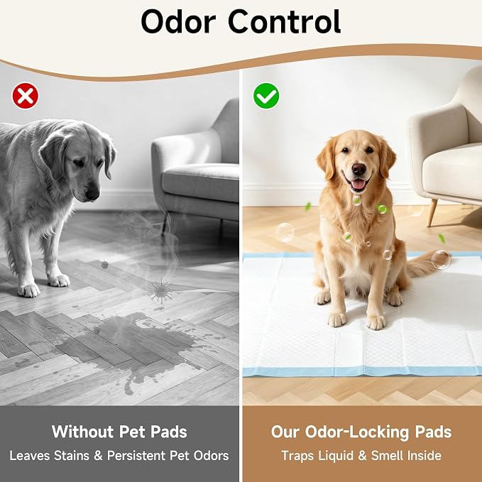 Extra Large Puppy Pads 100 Count,28"x34" Quick-Dry Pet Potty Training Pads | Dog Pee Pads,Leak-Proof,Disposable Super Absorbent 5-Layer,Fit For Puppies, Senior Dogs, Cats and Small Pets