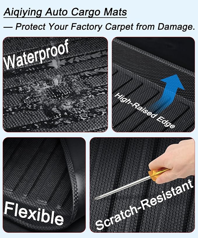 Cargo Liners for 2018-2026 Camry All Weather Rear Floor Trunk Tray Mats | Protector 3D Waterproof Durable Odorless Flexible Black TPO Accessories for Toyota 2018-2026 Camry