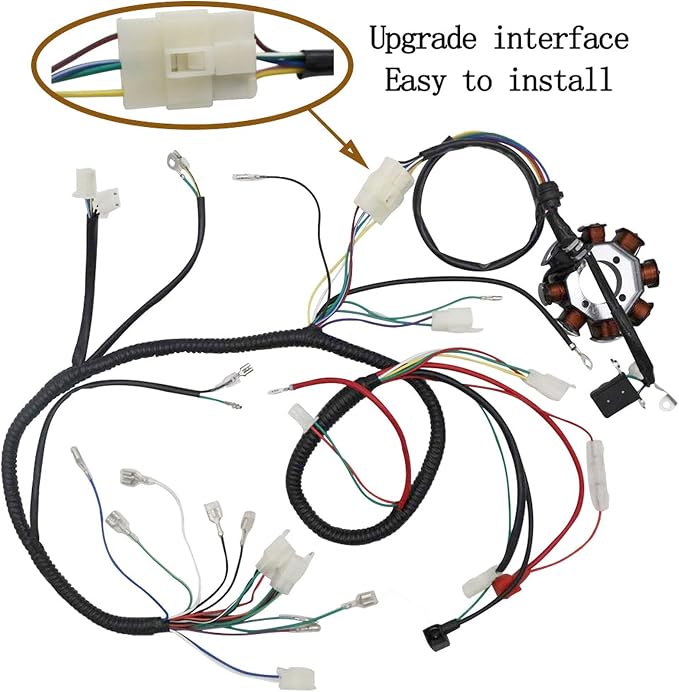 Complete Electrics Stator Coil CDI Wiring Harness with Full Copper Wire for 4-Stroke ATV Quad 150cc-300cc