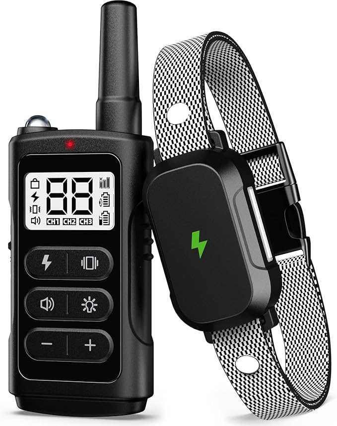 Electronic Training Collar Dog Collar with 3300Ft Remote Range 4 Training Modes Rechargable IPX7 Waterproof Electric Dog Collar with Remote for Large Medium Small Dogs