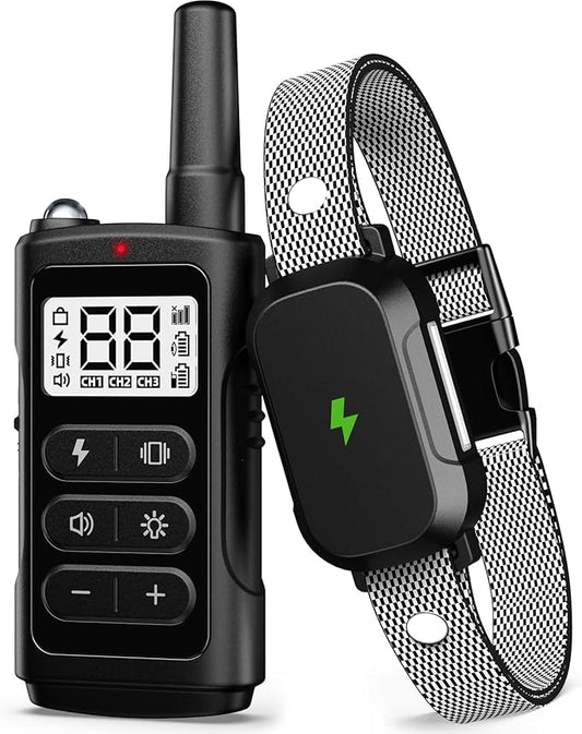 Electronic Training Collar Dog Collar with 3300Ft Remote Range 4 Training Modes Rechargable IPX7 Waterproof Electric Dog Collar with Remote for Large Medium Small Dogs
