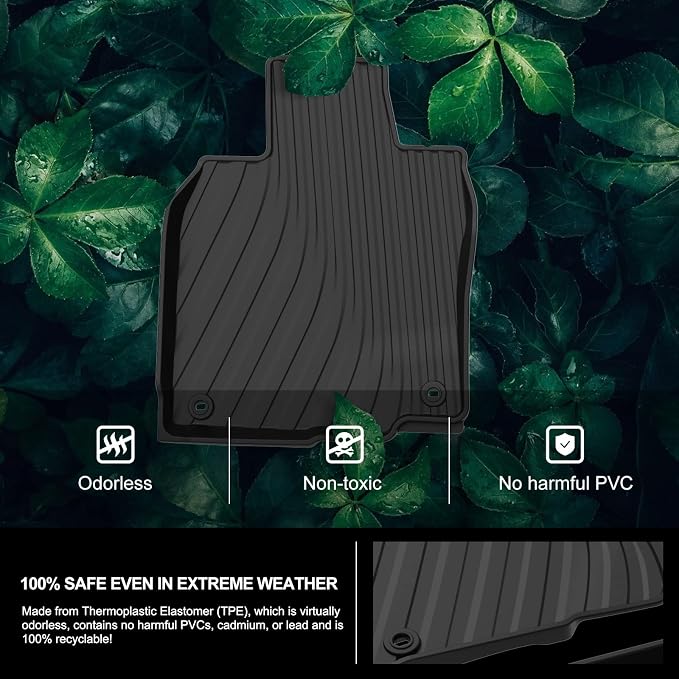 KIWI MASTER Floor Mats for 2022-2026 Honda Civic/Acura Integra, OEM Replacement 08P17-T20-110, Custom Fit All Weather Car Mats, Heavy Duty TPE Floor Liners, Front & Rear 2 Row, Black