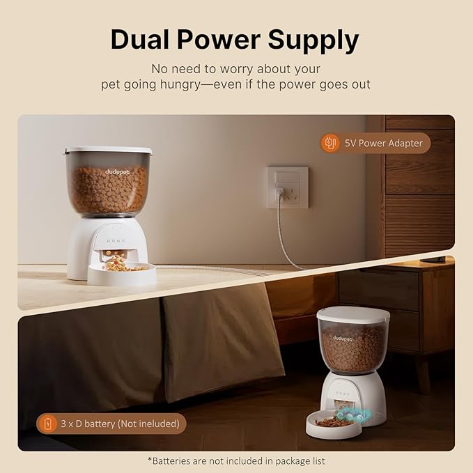 Automatic Cat Feeder with WiFi, App Control Automatic Pet Feeder, 5L Cat Food Dispenser Remote Feeding,10 Meals Programmable 1-15 Portion Control with Stainless Steel, Auto Dog Feeders Dry Food Only