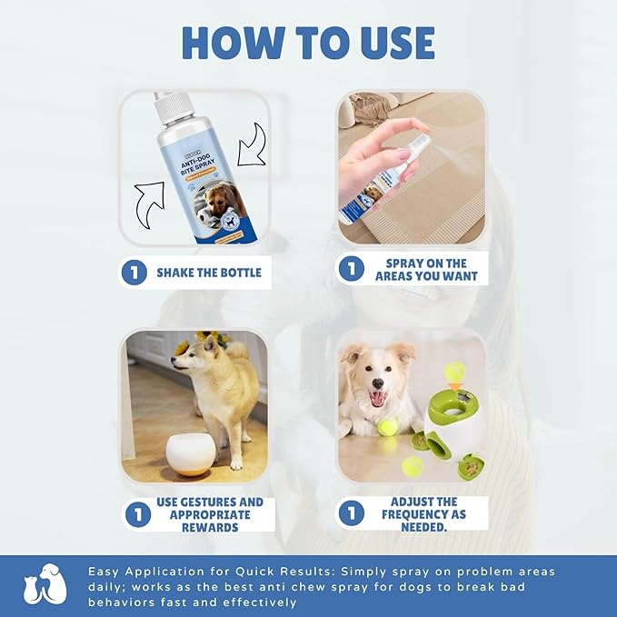 No Chew Spray for Dogs,Bitter Apple Spray for Dogs to Stop Chewing,Can Effectively Protect The Safety of Furniture,Plant,Shoes, Etc,Safe for People and Pets,Alcohol-Free, Indoor/Outdoor Use,100ML