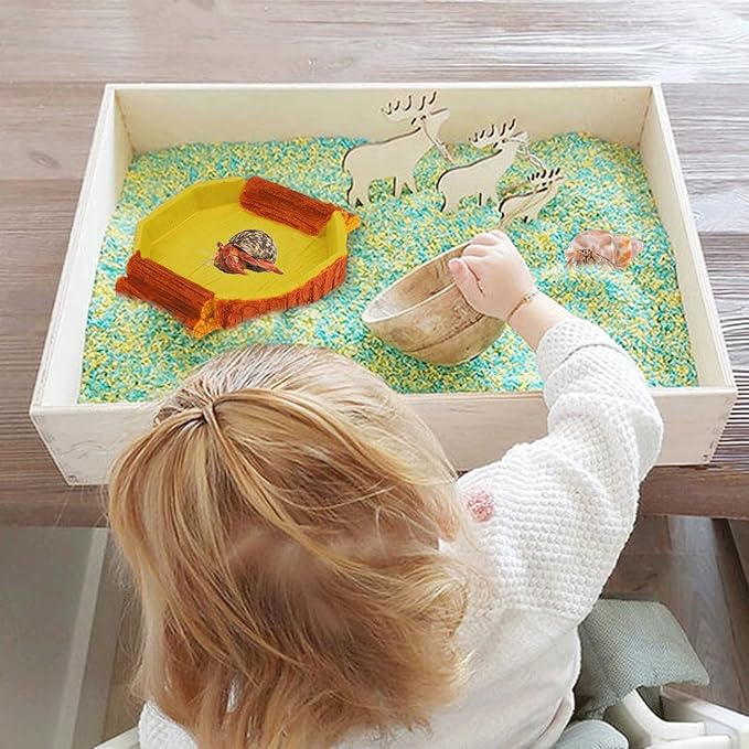 Hermit Crab Water Tank Hermit Crab Habitat Reptile Food Dish Accessories for Hermit Crab Turtle Lizard Water Tank Cage (Yellow, 6.1 x 5.71 x 0.79 inches)