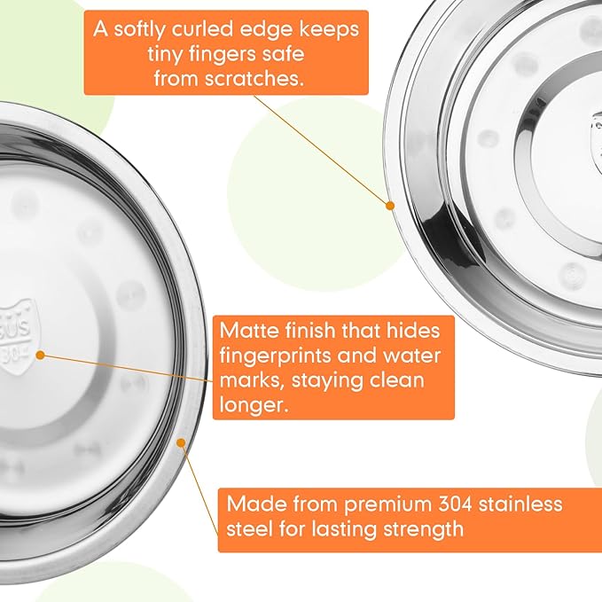 Patelai Stainless Steel Dog Bowls with Silicone Lids for 1.9 Cups Portable Food and Water Dishes for Pets Sealable Containers for 6.3" for Cats & Small Dogs(8 Pcs,Black,Gray,Dark Blue,Pink)