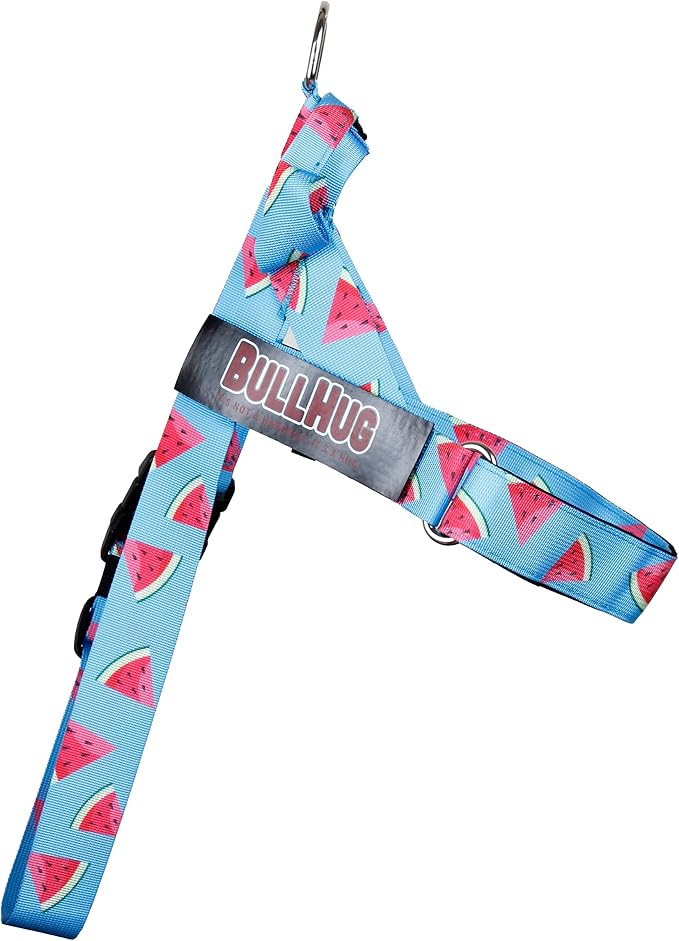 Adjustable Dog Harness– No Pull, No Choke – for English Bulldogs, French Bulldogs, Pugs & Broad-Chested Breeds – Easy, Safe Walks (Watermelon, Medium)
