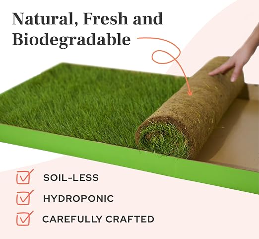 DoggieLawn Real Grass Dog Pee Pads with Tray - XLarge Dog Potty Pad 48x24 | No-cleaning, odor-reducing puppy potty training pad for housebreaking, indoor or outdoor use, real grass, replace when needed