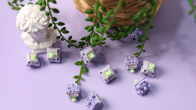 EPOMAKER Gaming Keyboard Switches, 35 PCS, Linear/Tactile Switch, 5-Pin Pre-Lubed Switch, Creamy Switches, Compatible with MX Keycaps for Mechanical Keyboard (Wisteria V2, Linear)
