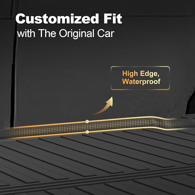 Cargo Mat Fit for 2011-2021 Jeep Grand Cherokee Rear Cargo Liner: All Weather Custom Fit TPE Automotive Trunk Liner - Grand Cherokee Trunk Mat, Black