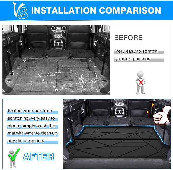 KUST Trunk Cargo Mat for Land Rover Discovery 4 LR4 2010-2016 (5/7 Seats) Rubber Rear Cover Cargo Liner Discoery 4 Accessories High Edge
