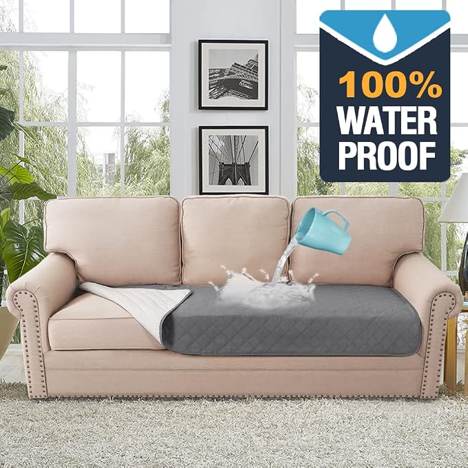 H.VERSAILTEX Couch Cover for Dogs Washable 100% Waterproof Sofa Cushion Cover Dog Bed Cover Non-Slip Pet Blanket for Sofa Cushion Protector, 35" x 82", Grey