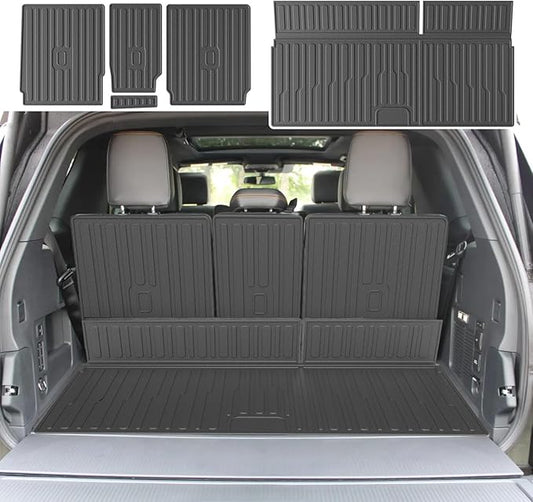 xipoqix Cargo Mat Backrest Mat Compatible with 2025 2026 Ford Expedition Lincoln Navigator TPE Cargo Liner Replacement for 2025 2026 Ford Expedition Accessories (Trunk Mat+Backrest Mats)