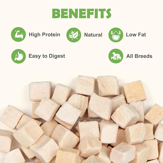 MON2SUN Freeze-Dried Chicken Dog and Cat Treats, Single Ingredient Training Treats, High Protein Grain-Free Snack & Food Topper, 10.6oz