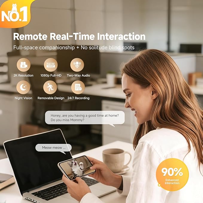 Pmate AI Pet Camera Robot Companion for Dogs & Cats Robot Camera with Visual Recognition Remote Video Interaction Auto Feeding & Play Red Light Teaser Night Vision Auto Charging Blue