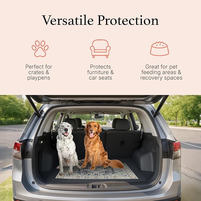 Lovewag Reusable Washable Dog Pee Pads, Blue Hazel 28x41, 2 Pack | Non-slip, waterproof, absorbent dog pee pads for potty training, whelping, senior dogs, multi-pet households, easy to clean