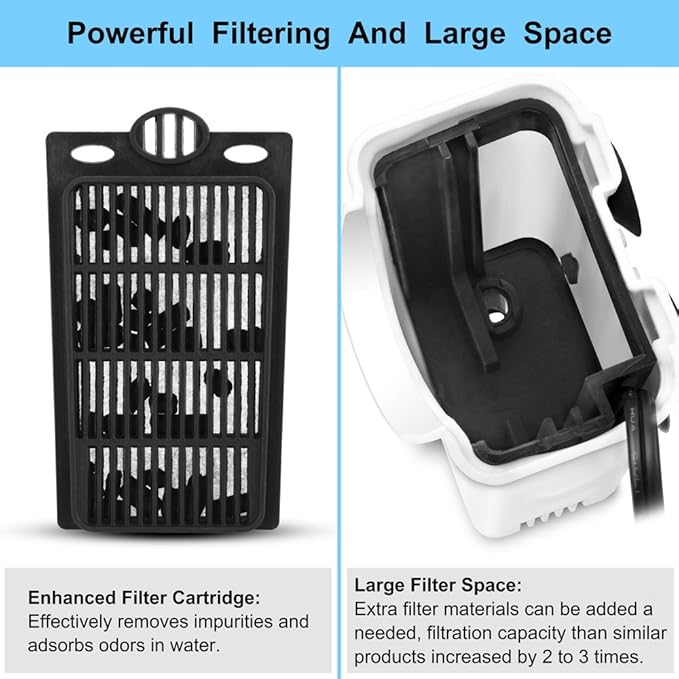 DaToo Aquarium Power Filter In-Tank Ultra Silent Small Fish Tank Filter 3W For Aquarium 1 to 10 Gallon Tank, 1 Yr Warranty