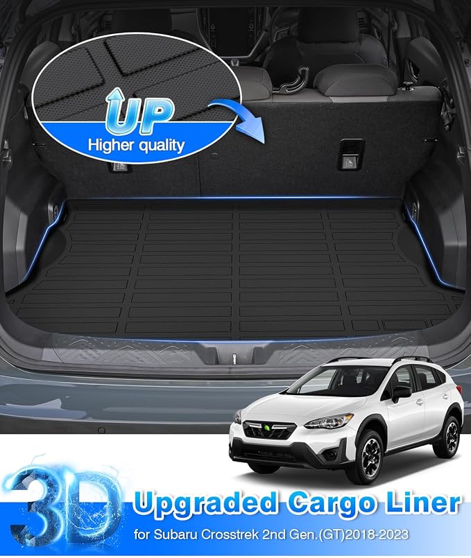 Cartist Cargo Liner Fits for 2018-2023 Crosstrek & 2017-2023 Impreza (Not fit Crosstrek Hybrid Models) Accessories All Weather Trunk Mat for Crosstrek Carpet Protection TPE Heavy Duty