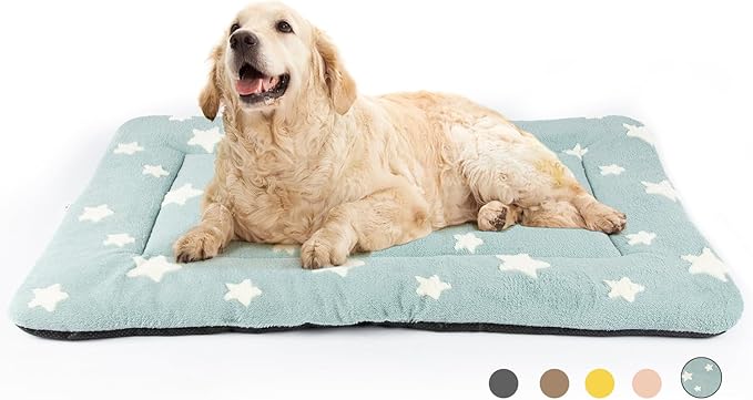 Mora Pets Dog Crate Pad Dog Bed for Crate Washable Flat Pet Kennel Mat Cute | Ultra Soft Dog Bed Mat, Crate Pad for Dog Cages Cozy Sleeping Liner, Pet Pillow Cushion Large Puppy Bed Anti Slip Blue 42x27