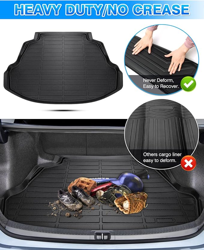 Cartist Trunk Mat Fits for Toyota Corolla 2014-2019 (Not fit Corolla Cross & hatcback) All Weather Cargo Liner for Corolla Accessories Waterproof Heavy Duty