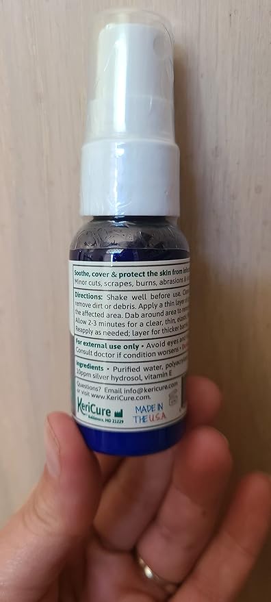 Natural Shield Silver Liquid Bandage Spray with Healing Hydrosol - Sting-Free Skin Protection for Cuts, Burns & Scrapes - USA Made First Aid- Flex Seal Creates Protective Layer