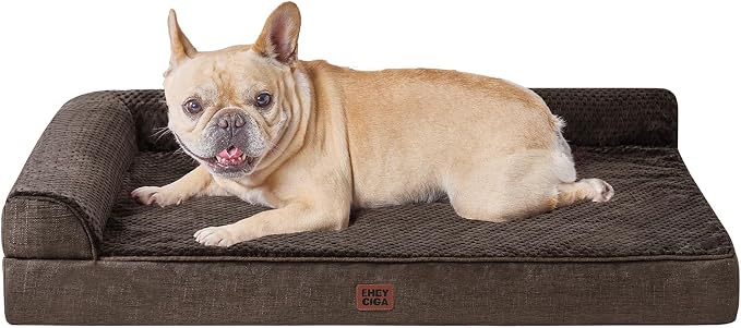 EHEYCIGA Orthopedic Dog Bed Medium Size Dogs, Memory Foam Dog Bed with Washable Removable Cover, Waterproof Pet Sofa Couch for Crate with Nonskid Bottom, 30x20x6,Brown | Small Dog Sofa with Washable Removable Cover, Waterproof Pet Couch for Crate with ...