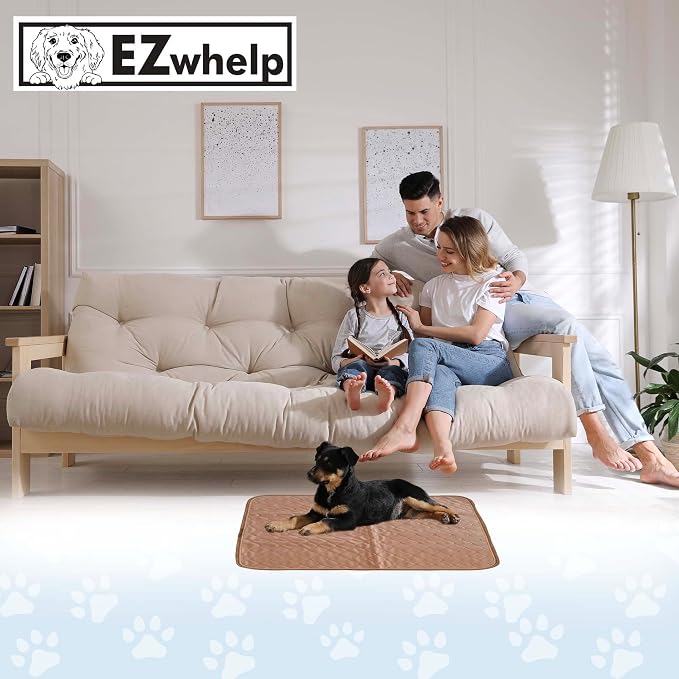 Reusable Dog Pee Pads, Washable Waterproof Mat 27x32 in, 2 Pack | 27x32 washable waterproof pee pads with rounded corners, reusable laminated puppy pads for potty training, 2-pack