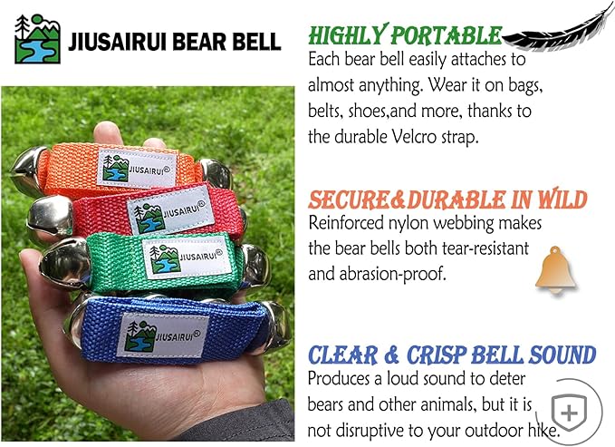 Outdoor Bear Bells for Hiking Safety: Bear Horn to Scare Bears Deterrent Devices for Dogs Biking Fishing Camping Climbing
