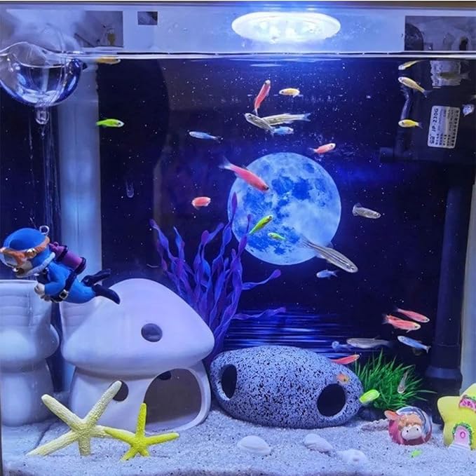 Saim White Ceramic Mushroom Aquarium Decor, Fish Tank Hideout Cave, Betta Shrimp Pleco Goldfish Breeding Hiding Shelter Ornament