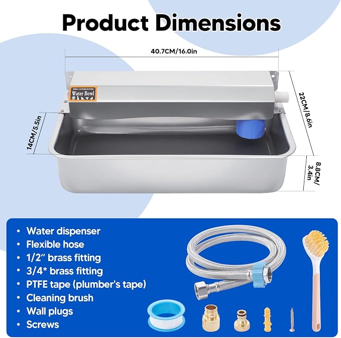 Automatic Water Dispenser for Dog, 6L Dog Water Bowl Dispenser, Large Water Feeder
