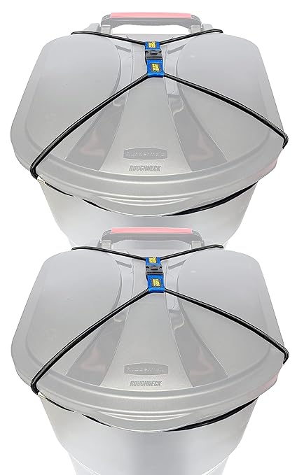(2 Pack) Doggy Dare Trash Can Lock - Extra Large - Fits 80-95 Gallon Trash Cans - Perfect for Dogs, Raccoons, Opossums - Bungee Cord Design Makes Install Simple (Trash Can NOT Included)