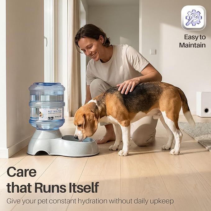 Flexzion Gravity Pet Water Dispenser Drinking Station for Dogs Cats (3 Gallon) Automatic Replenish Waterer for Small Large Breed Dog Cat,Feeding Watering Fountain Supplies Bottle Dish Bowl