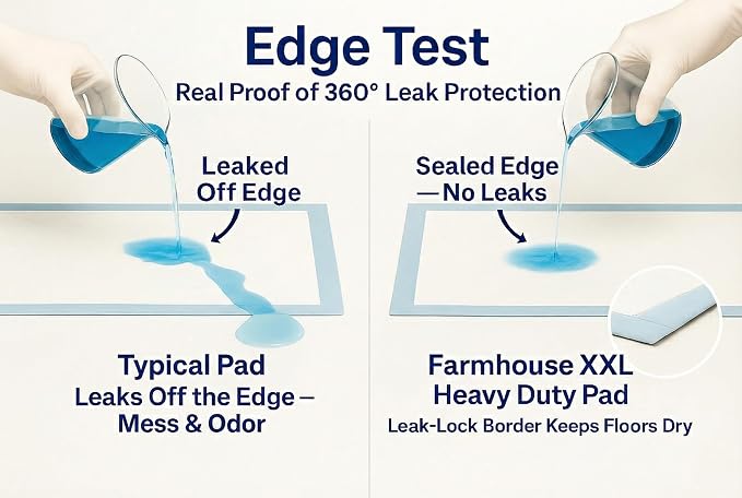 Pee Pads for Dogs Extra Large 37x54 XXXL 50 Count Leak Proof Heavy Duty | With adhesive tabs, 24 hour absorbent, disposable XXL puppy training pads for large dog breeds. 6-layer, non-slip backing