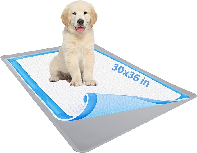 Dog Pee Pad Holder - Fits Up to 30” x 36” Pee Pad - 1 Pack - Light Grey | Stable Grip, Soft Edges, Quick Wipe Silicone Surface, Dog Pad Holder for Indoor Flooring Protection