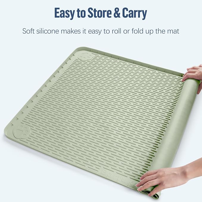 Pee Pad Holder for Dogs 34''x22'' Silicone Puppy Pee Pad Tray, Green | Extra Large Dog Potty Tray Leak-Proof, High Edge, No Spill Training Pads for Floor Protection, No Pee Pads