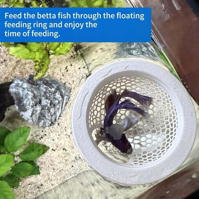 2 PCS Betta Hammock,Bett a Bed, Floating Betta Fish Hammock, 3D Printed Aquarium Decor, Betta Fish Feeder, Safe Resting Spot for Betta, Shrimp and Small Fish(White)
