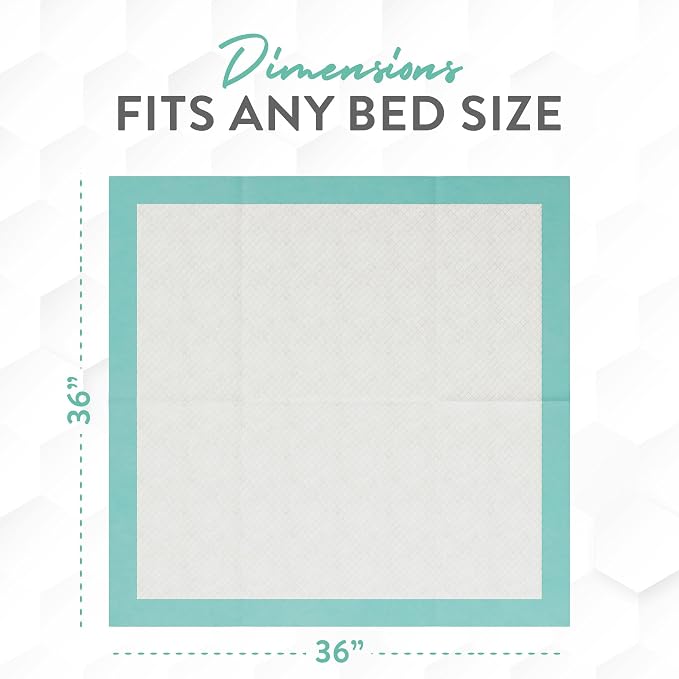 Inspire Extra Large Super Absorbent Disposable Bed Pads for Chronic Incontinence Ultra Thick and Absorbent Bed Pads Disposable Adult | Pee Pads for Adults (36" X 36" Pack of 50 W/ Adhesive)