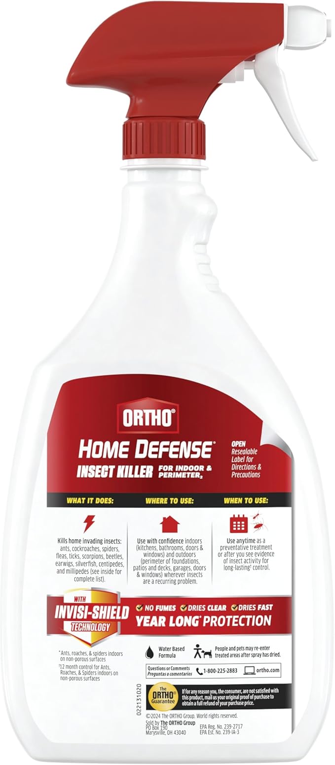 Ortho Home Defense Insect Killer for Indoor and Perimeter2 - Ready-to-Use, Bug Spray, Kills Ants, Roaches, and Spiders 24 fl. oz. (2-Pack)