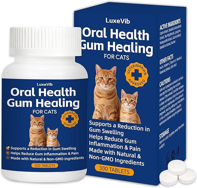 Oral Health for Cats, Cat Gingivitis Treatment, Reduce Gum Inflammation, Redness & Pain, Combats Gum Disease, Natural Plant-Based Active Formula, Cat Oral Care, Gums Health Treatment
